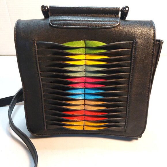 Leather Rainbow Crossbody Purse ~ Mellow World - Picture 2 of 8